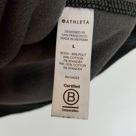 Athleta Women  Triumph Camo Printed Zip Up Hoodie Jacket Sz L Gray Athletic - Picture 8 of 8